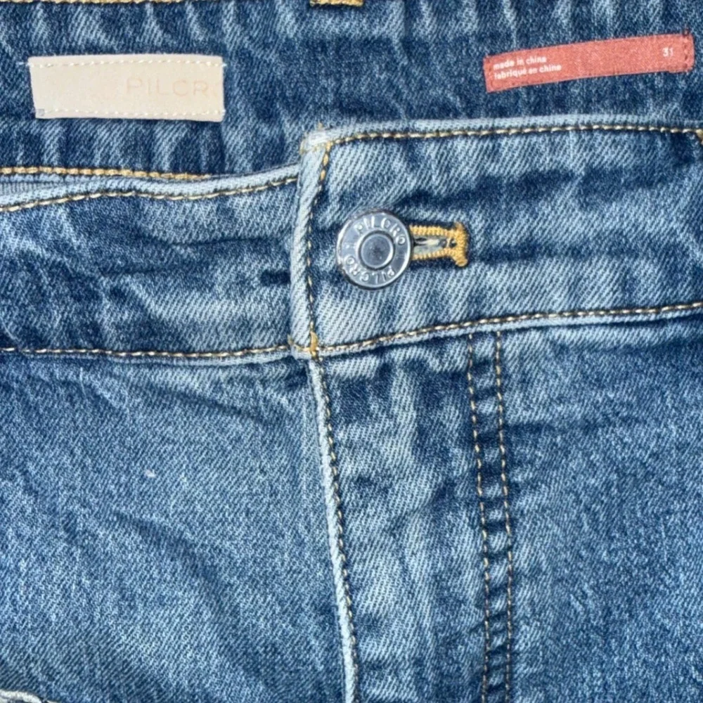 Anthropologie Pilcro The Borrowed Boyfriend Patchwork Jeans Blue Distressed 31 - Picture 6 of 6